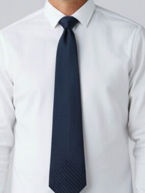 Lanvin Men's Silk Navy Striped-Textured Tie
